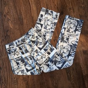 Reformation Cynthia High Rise Straight Long Jeans Newsprint Women size 28